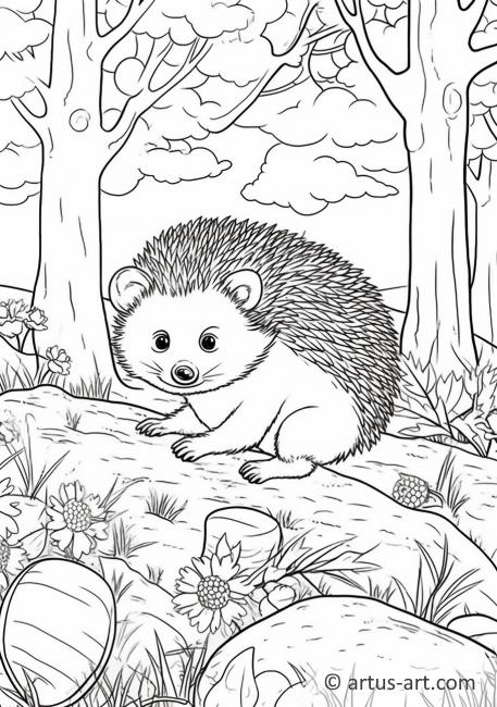 Hedgehog Coloring Page For Kids